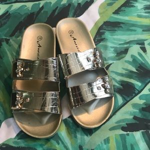 Gold Bling Anesia 2 Strap Sandal